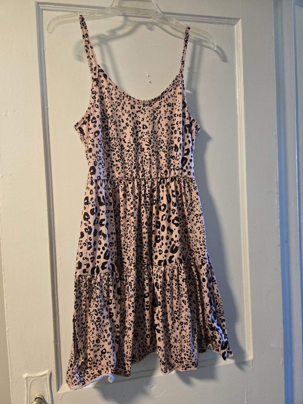 Pink Leopard Print Tiered Sundress